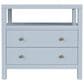 Butler Specialty Company Nora 2-Drawer Wide Nightstand with Open Shelf in Light Blue, , large