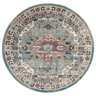 Safavieh Aria 6"6" Round Green and Creme Area Rug, , large