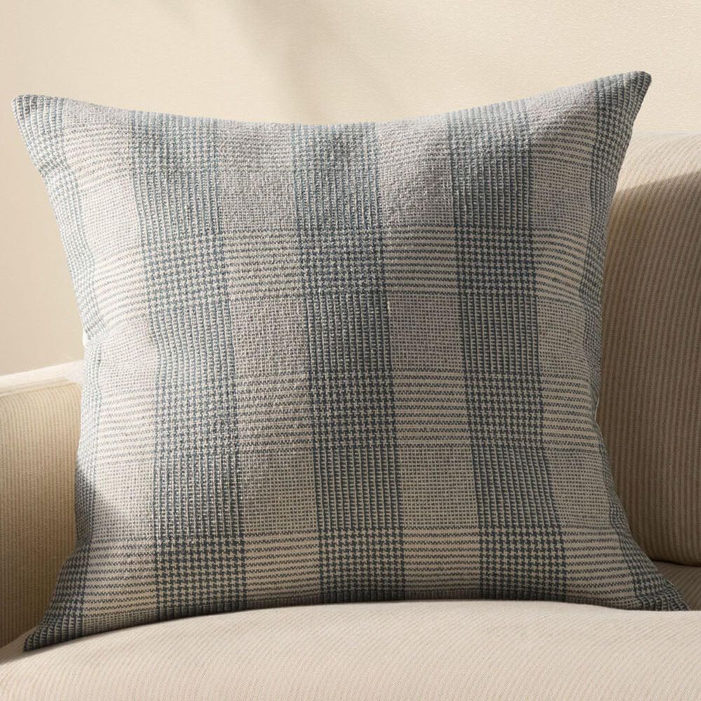 Loloi Auggie 22&quot; Square Throw Pillow in Blue, White and Ivory, , large