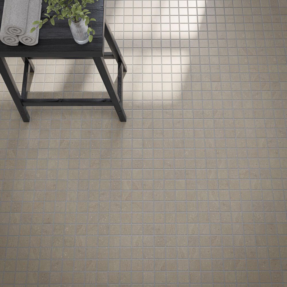 Dal-Tile Exposition Greige 2" x 2" Straight Joint on 12" x 12" Porcelain Mosaic Sheet, , large