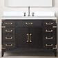 Lexora Home Laurel 48" Single Bathroom Vanity in Black Oak with White Cultured Marble Top and Rectangular Sink, , large