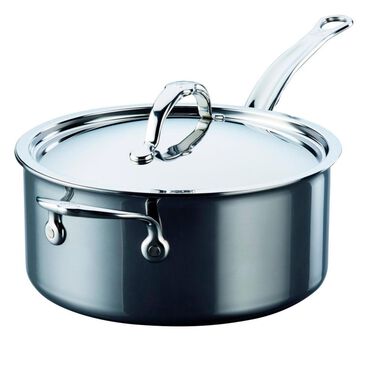 Hestan 4qt Covered Saucepan with Helper Handle in Stainless Steel, , large