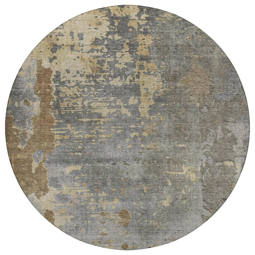 Dalyn Rug Company Kochi KC11 Pewter 8" Round Area Rug, , large