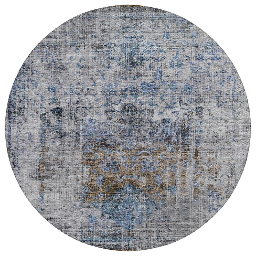 Dalyn Rug Company Karaj KJ2 8" Round Blue Indoor/Outdoor Area Rug, , large