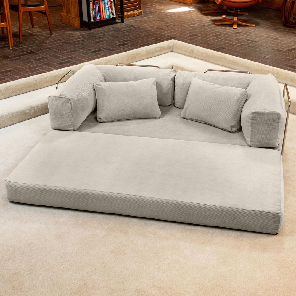 Jaxx Unsofa Stationary Loveseat in Stucco Grey, , large