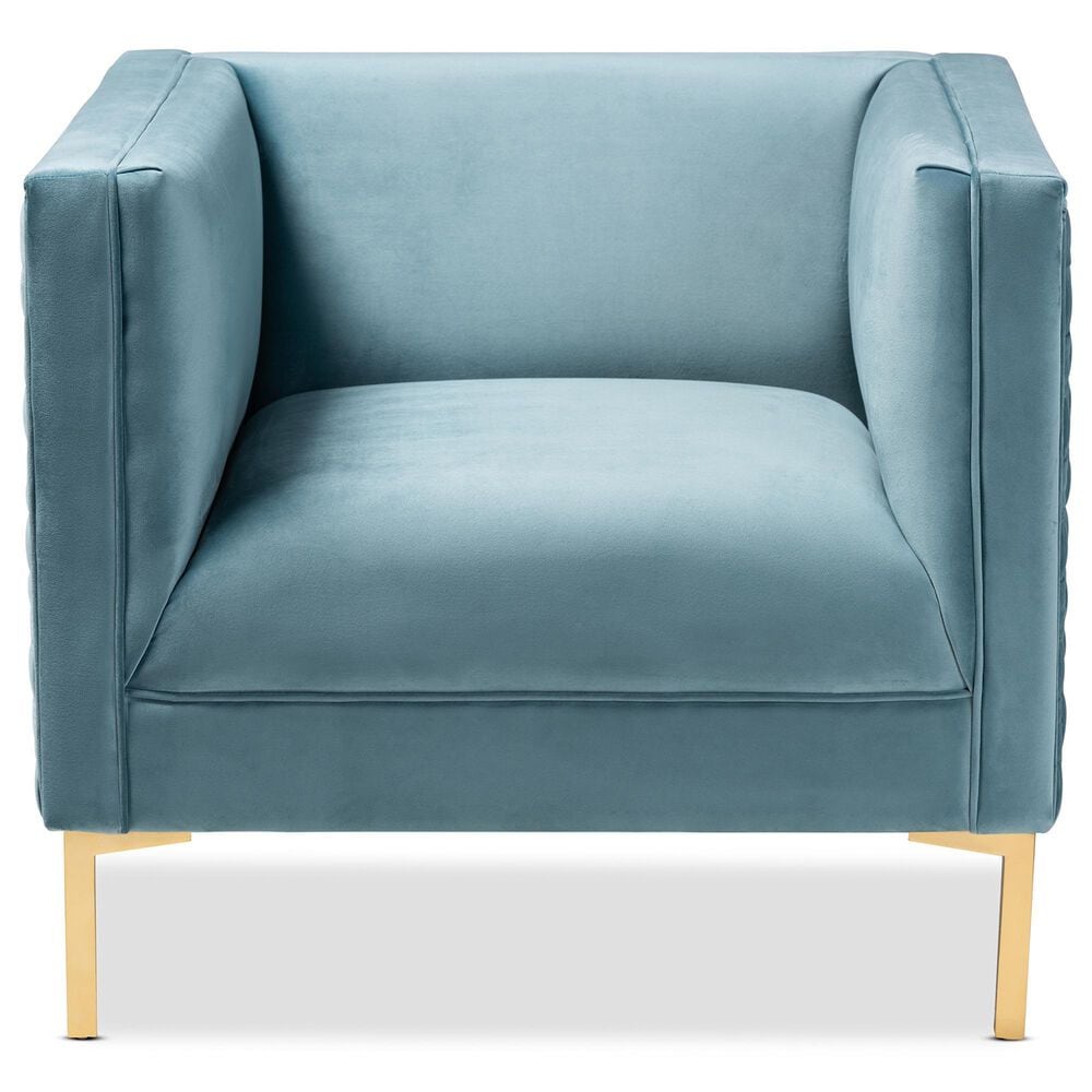 Baxton Studio Seraphin Arm Chair in Light Blue, , large