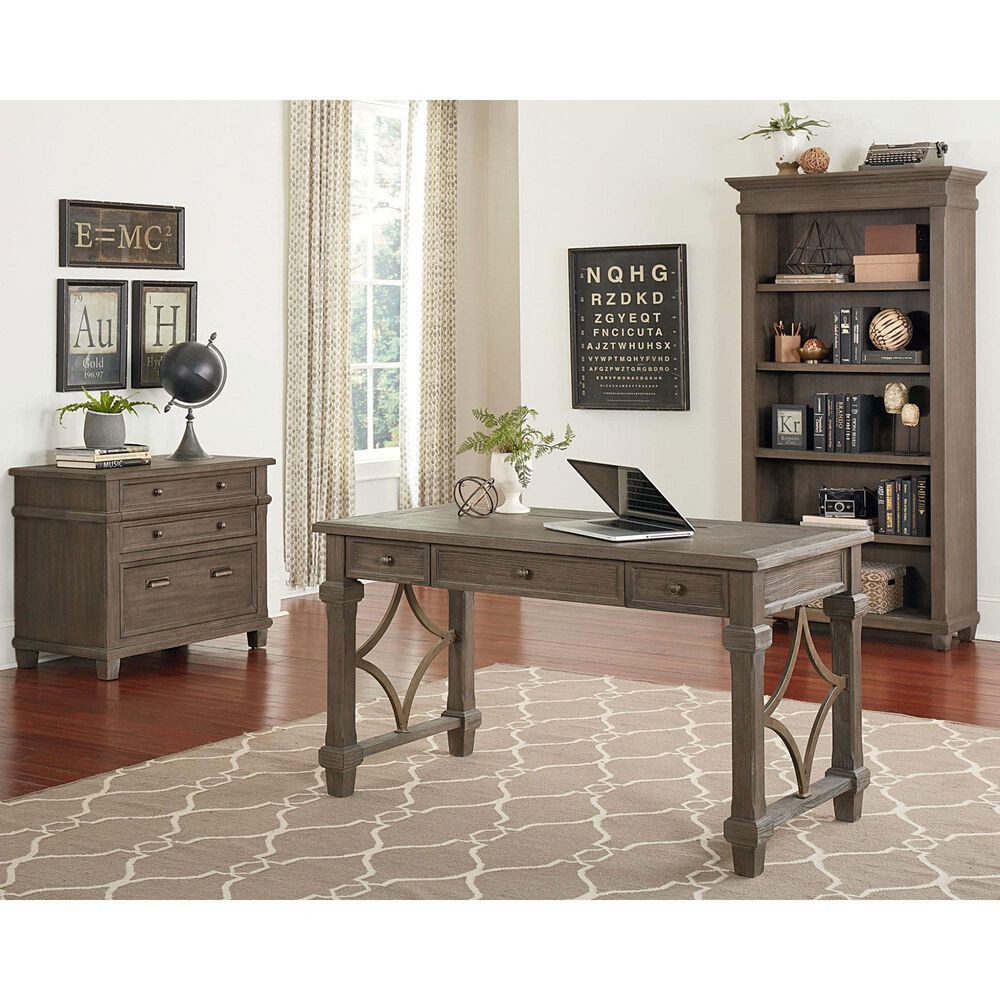 Wycliff Bay Carson Open Bookcase in Weathered Dove, , large