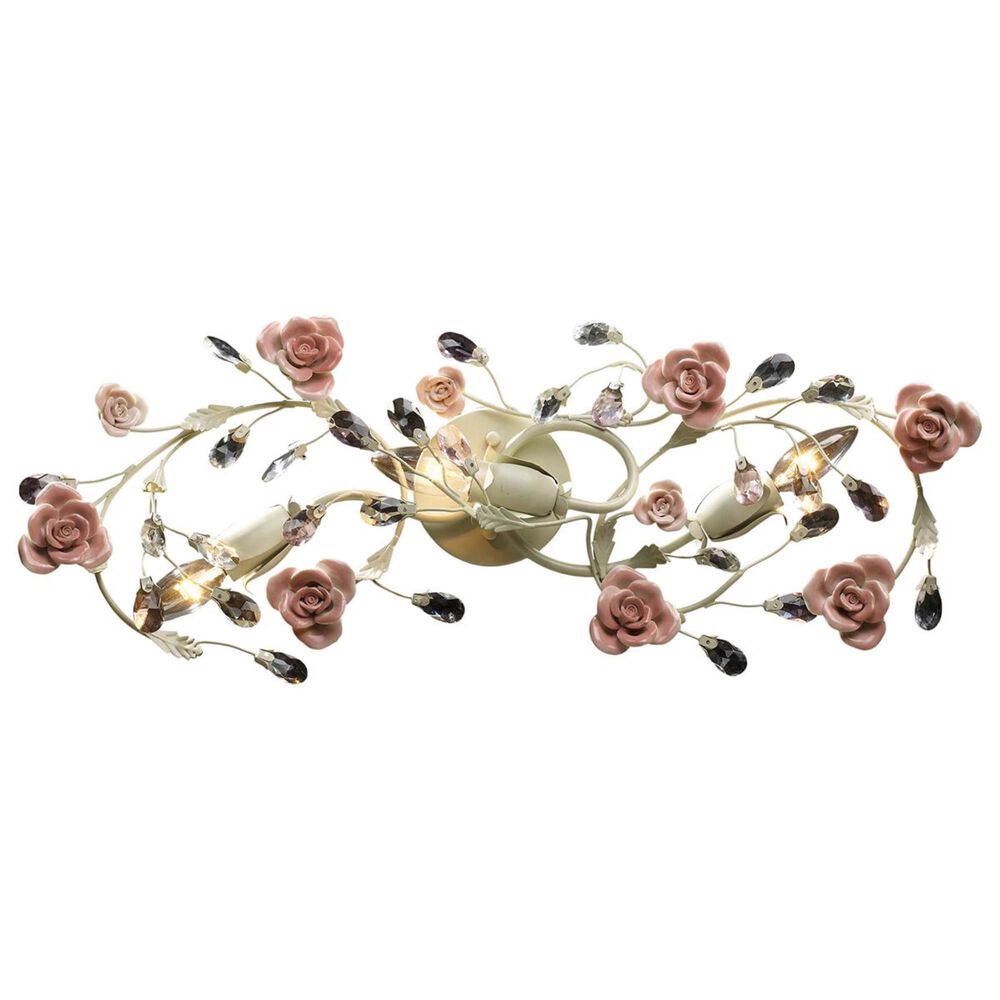Stein World Heritage 3-Light Vanity In Cream With Pink Porcelain Accents, , large