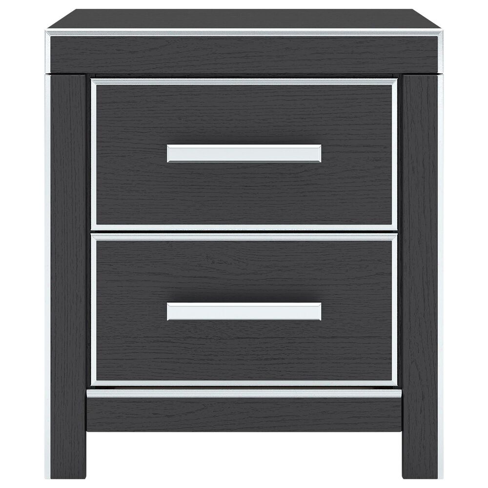 Ashley Zuraleus Queen Upholstered Panel Storage Bed with Two Nightstands in Matte Black, , large