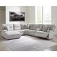Ashley Acklen Place 6-Piece Power Left Facing Reclining Sectional with Chaise in Pewter, , large