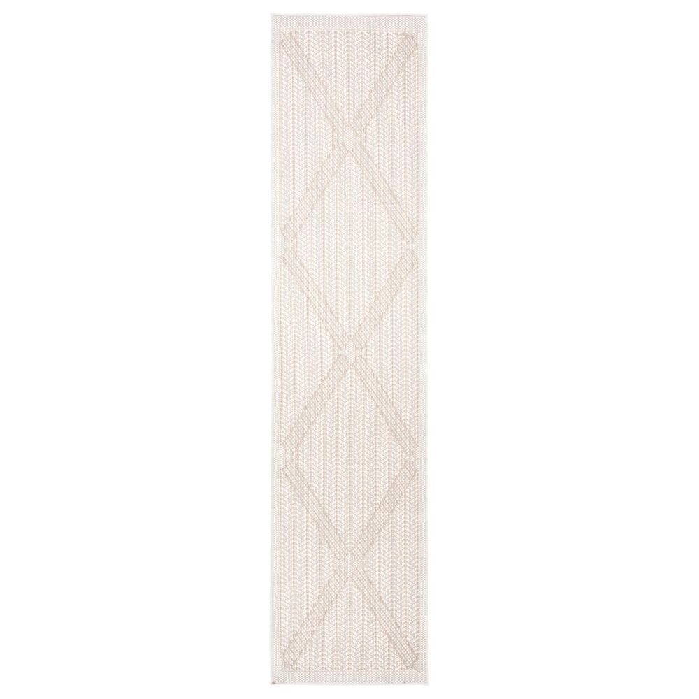 Safavieh Bermuda 2" x 10" Cream and Beige Indoor/Outdoor Performance Runner, , large
