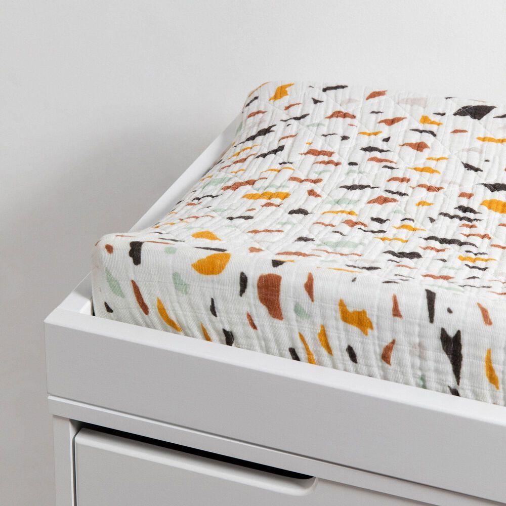 Babyletto Terrazzo Changing Pad Cover in White, , large