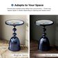 Furniture of America Gleam Round End Table in Polished Blue and Ocean, , large