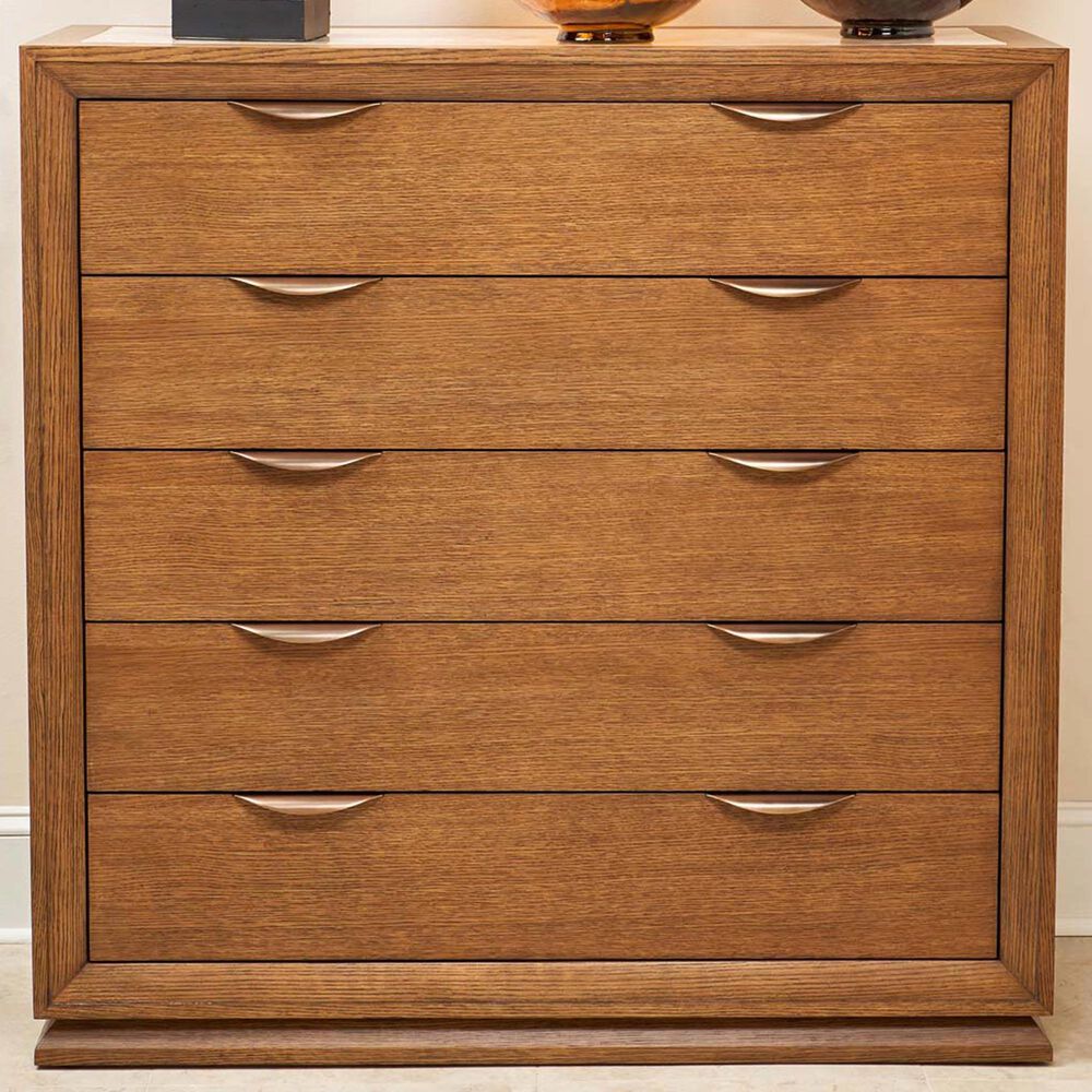 Vista Haus Portrait 5-Drawer Chest with LED Lights in Sienna Brown, , large