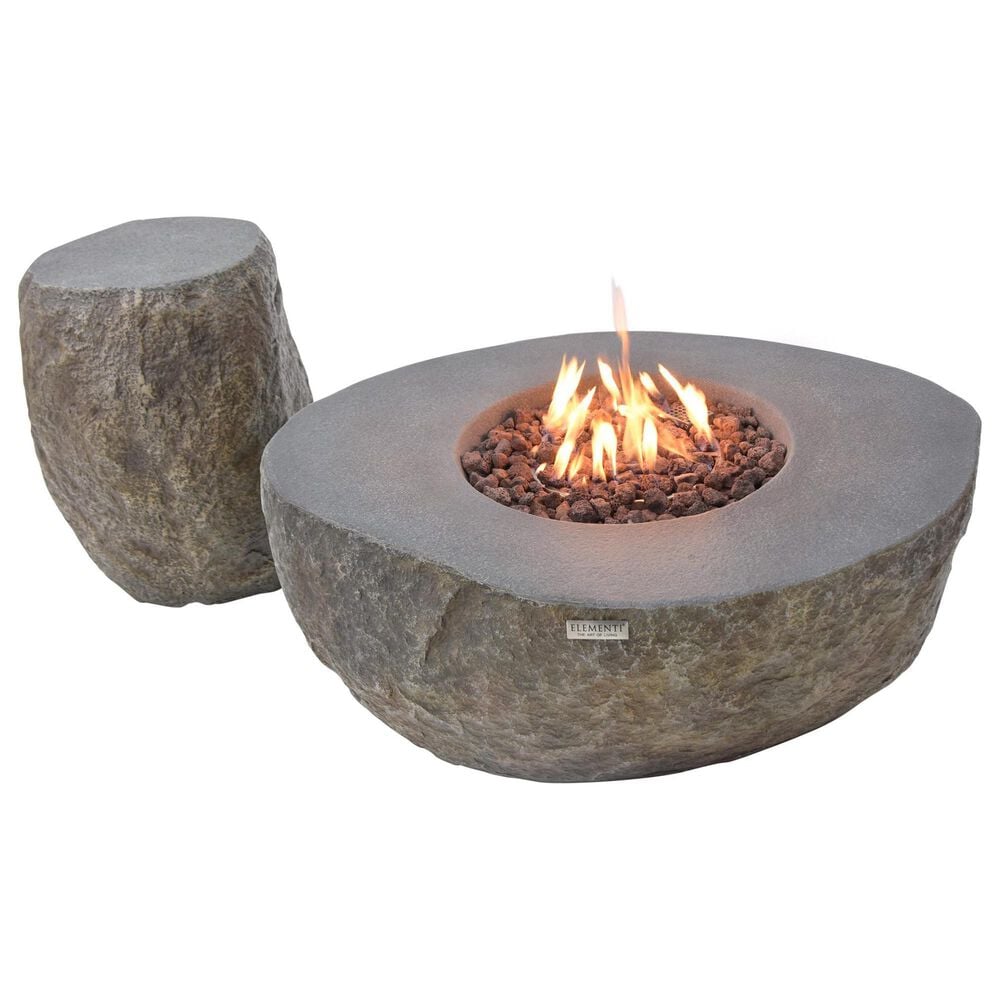 Elementi Fire Boulder Oval Liquid Propane Fire Table in Gray, , large