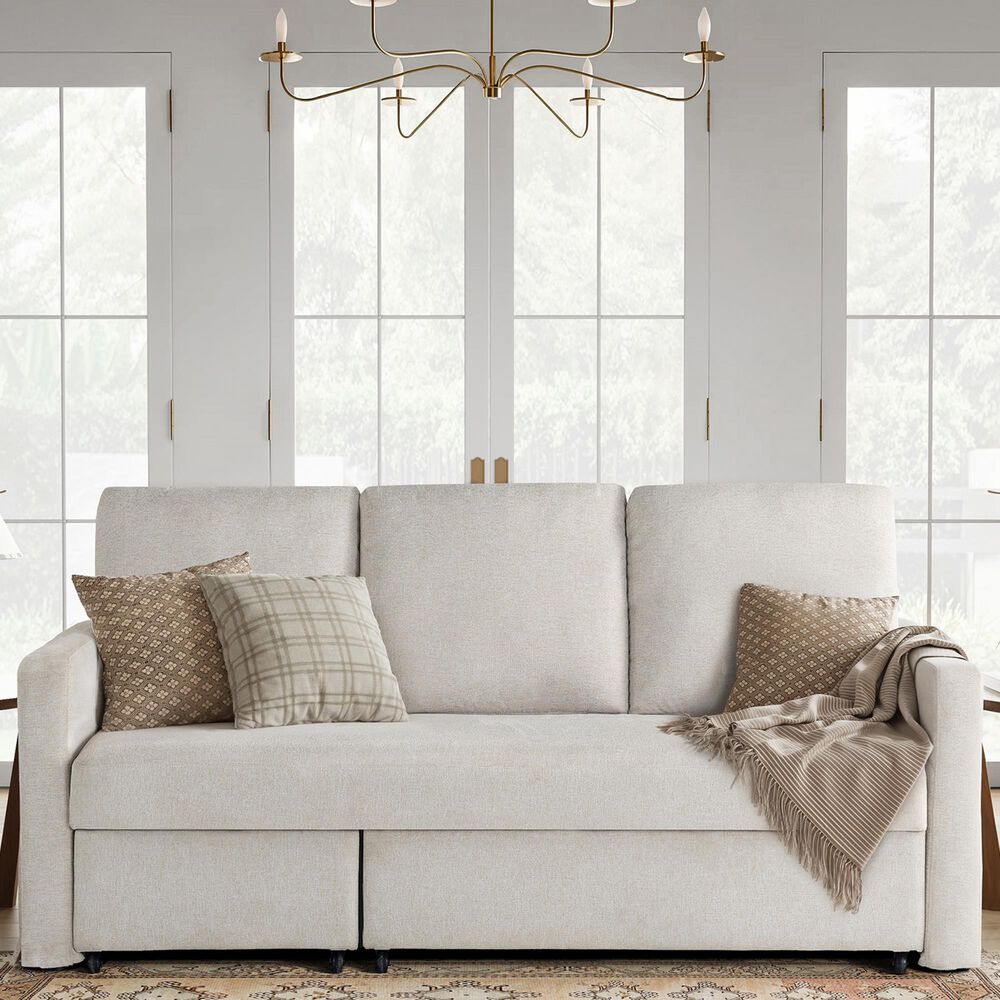 Lifestyle Solutions Mia Convertible Sofa in Ivory, , large