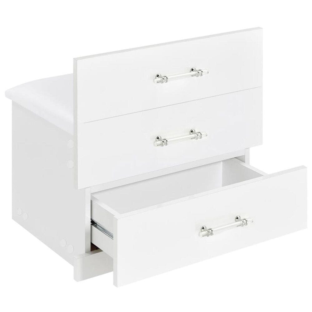 Pacific Landing Danbury 3-Drawer Makeup Vanity Set in White High Gloss, , large