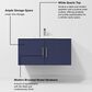 Lexora Home Geneva 36" Single Bathroom Vanity in Navy Blue with 2 cm White Quartz Top and Rectangular Sink, , large