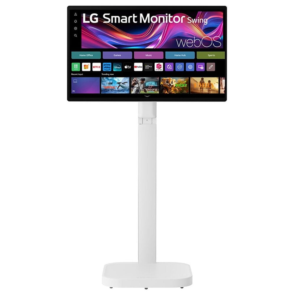 LG 31.5&quot; 4K UHD IPS Smart Monitor Swing with Touchscreen and Rolling Stand in White, , large