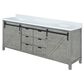 Lexora Home Marsyas 80" Double Bathroom Vanity in Ash Grey with 2 cm White Cultured Marble Top and Rectangular Sinks, , large