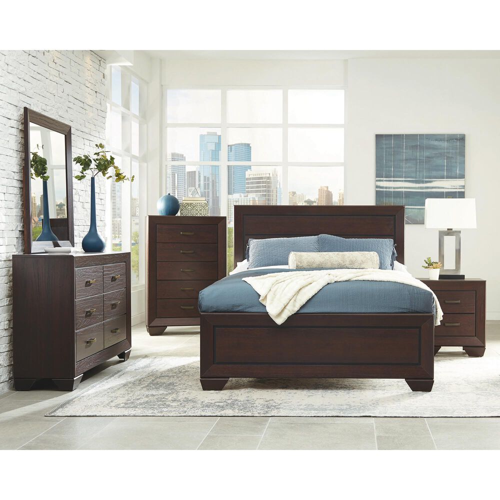 Pacific Landing Kauffman Queen Panel Bed in Dark Cocoa, , large