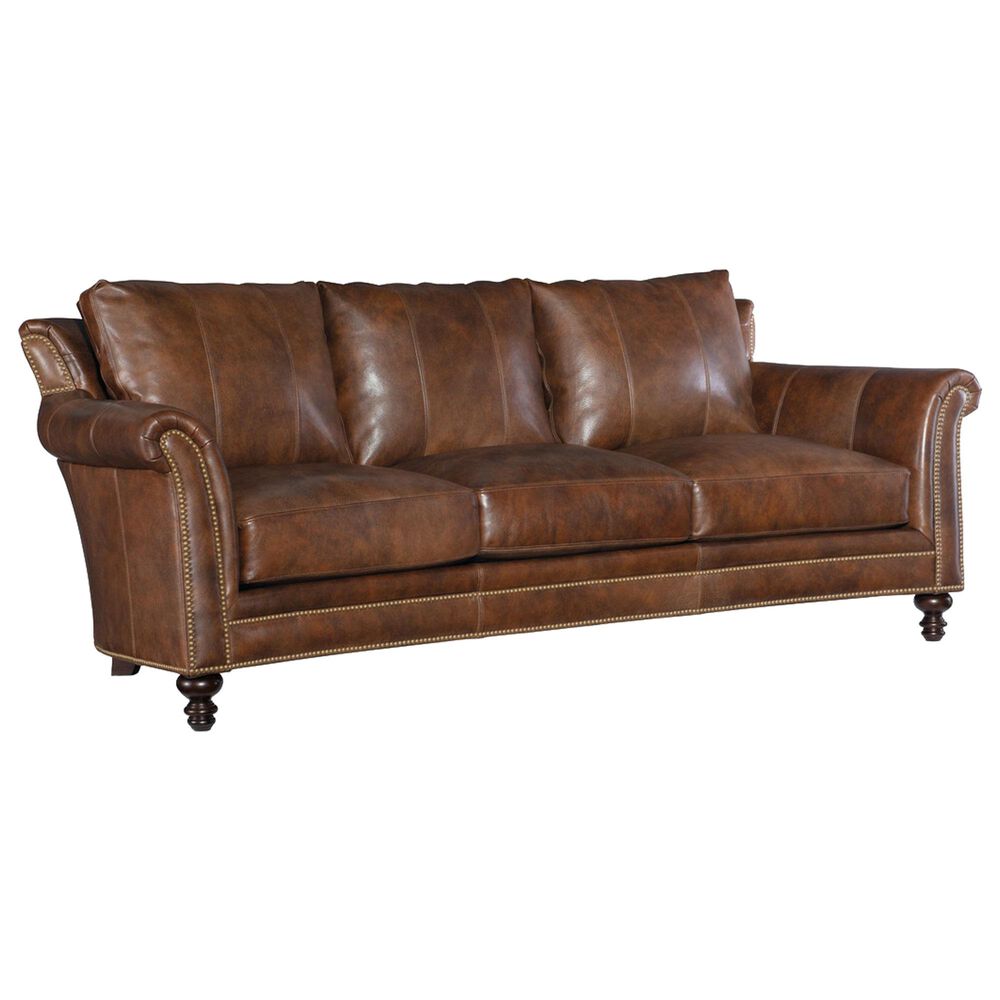 Bradington-Young Richardson Stationary Leather Sofa in Brown, , large