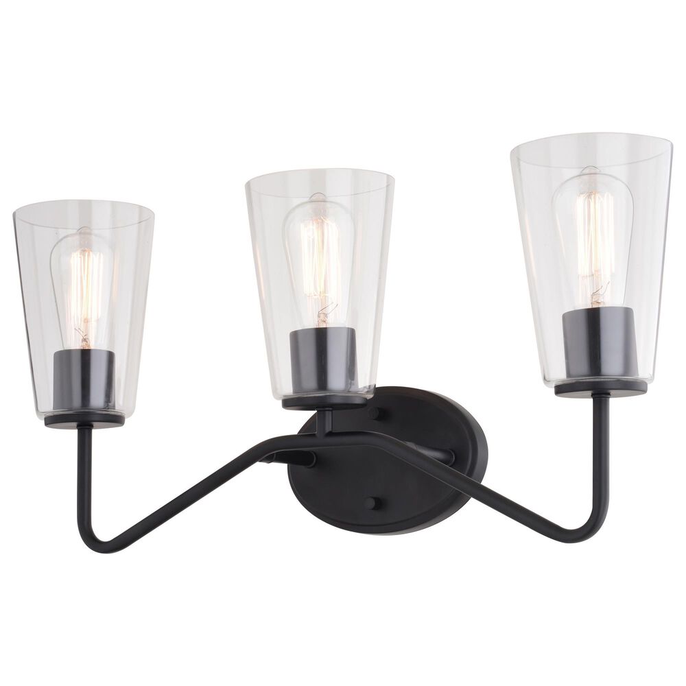 Vaxcel Beverly 3-Light Bathroom Vanity in Matte Black, , large
