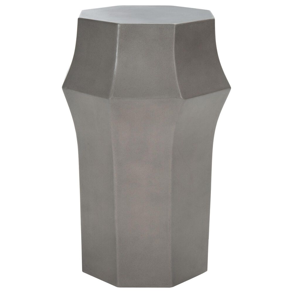 Safavieh Newport Patio Accent Stool in Dark Gray, , large