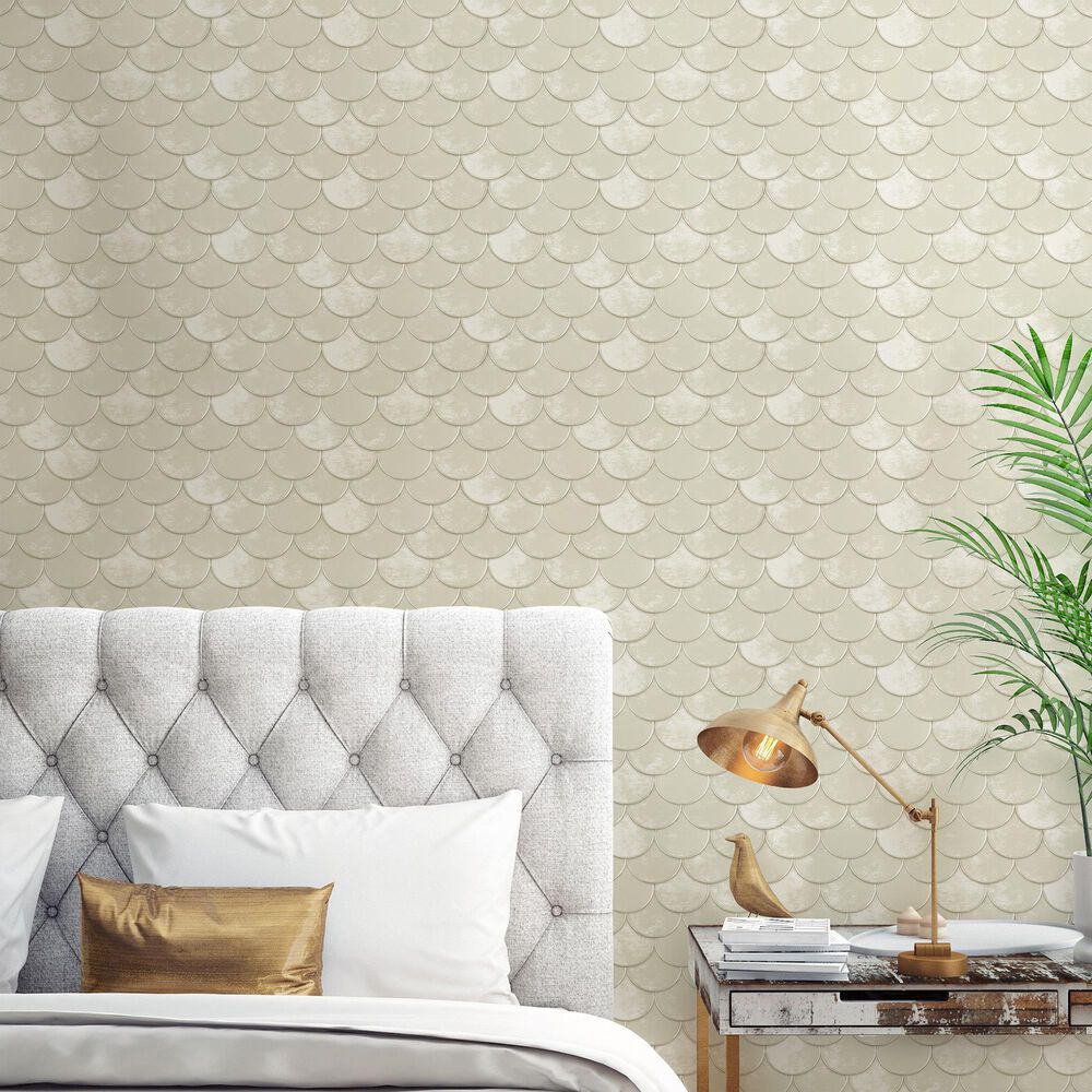Tempaper Genevieve Gorder Brass Belly Pearl Peel and Stick Wallpaper, , large
