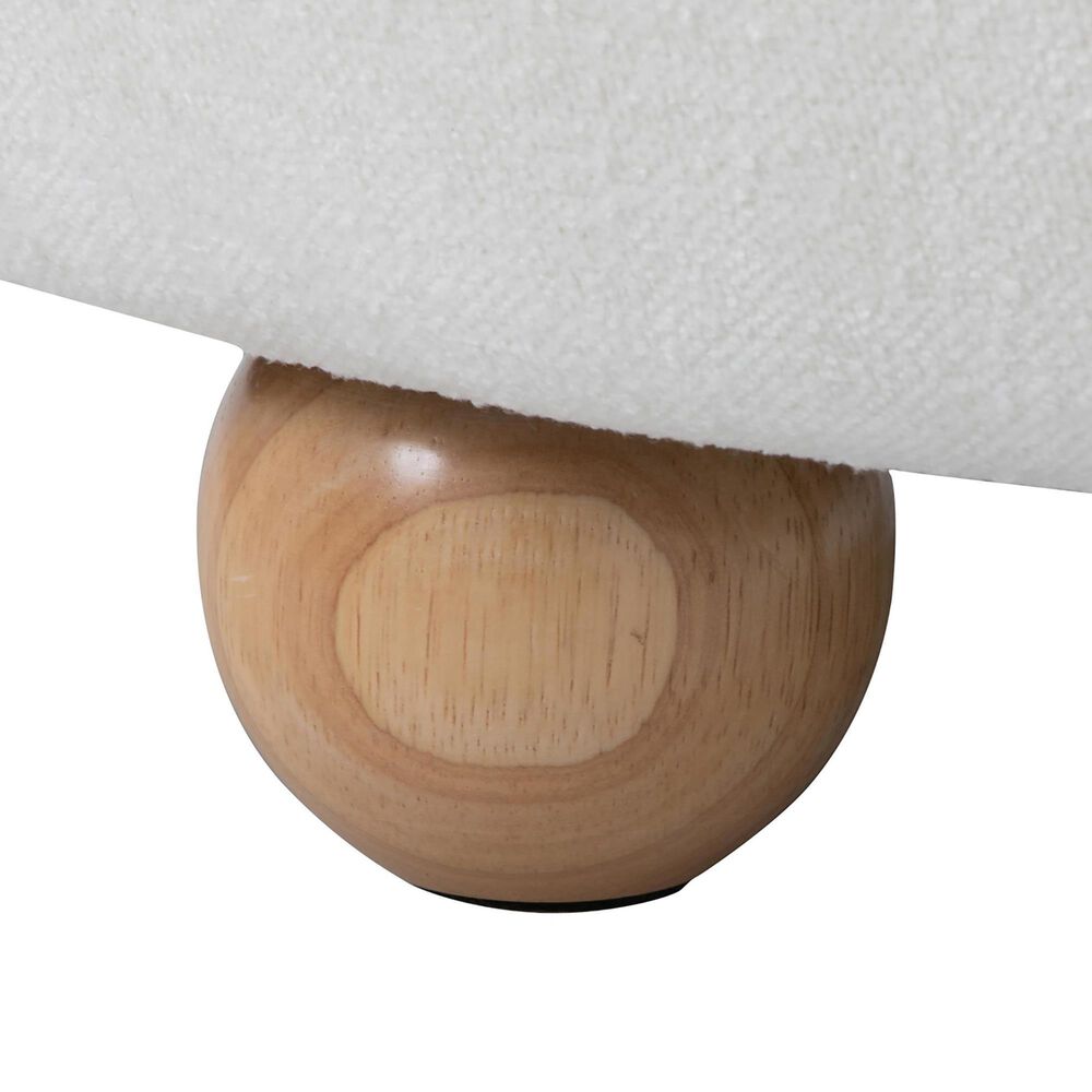 Lumisource Tray Storage Pouf with Leg in White, , large