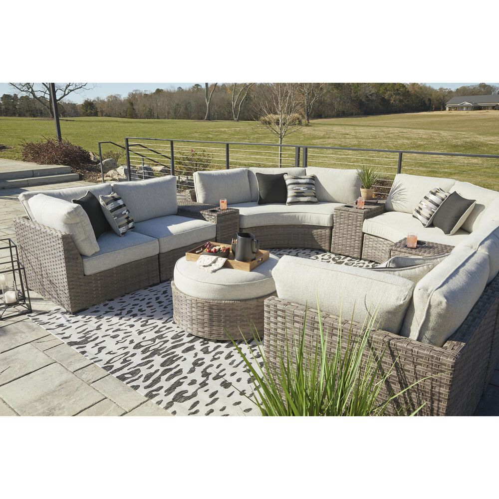 Ashley Calworth Patio Ottoman in Light Brown, , large