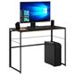 HOMLUX Riau 39" Folding Computer Desk in Rustic Oak and Black, , large