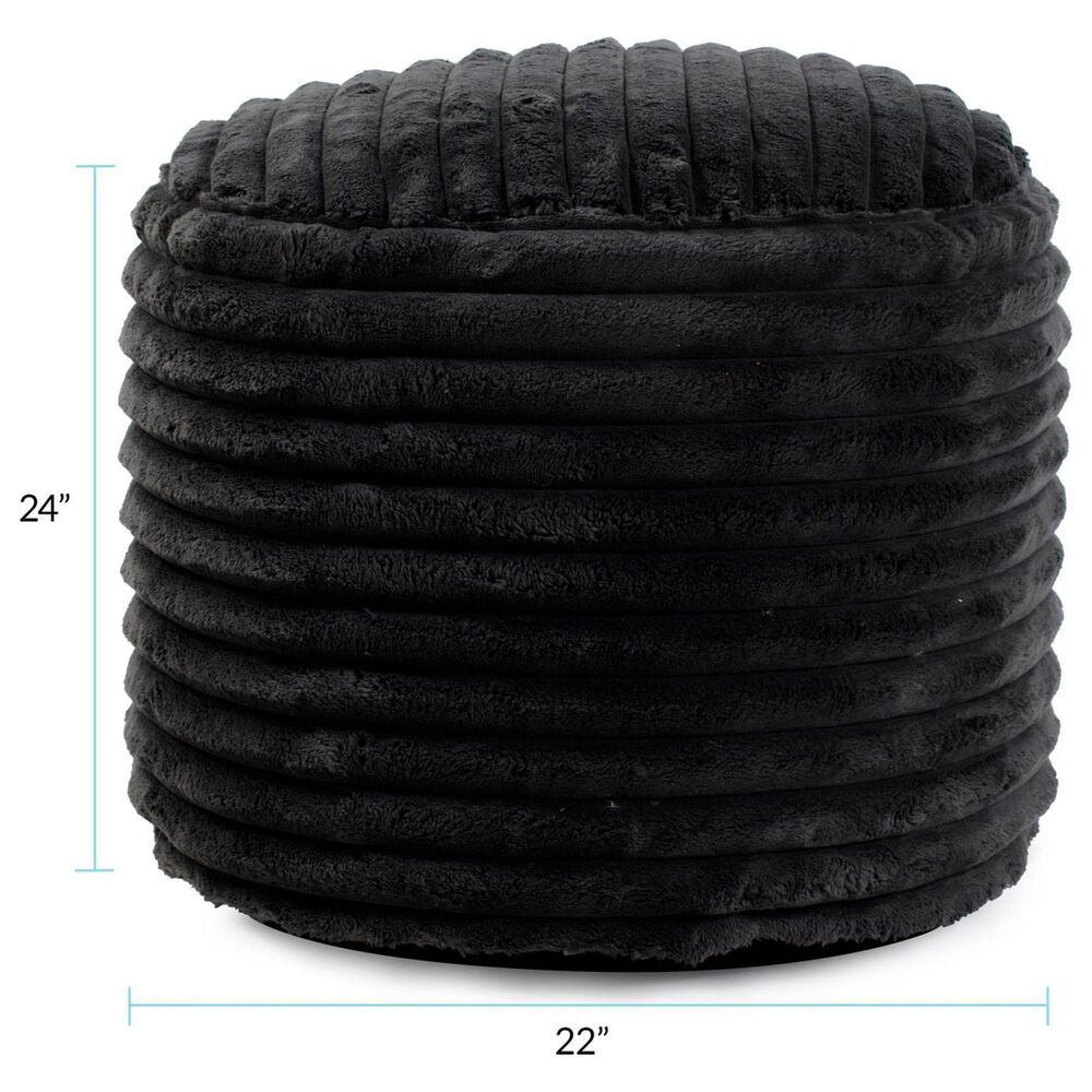 Howard Elliott Shar Pei Tall Pouf in Black, , large