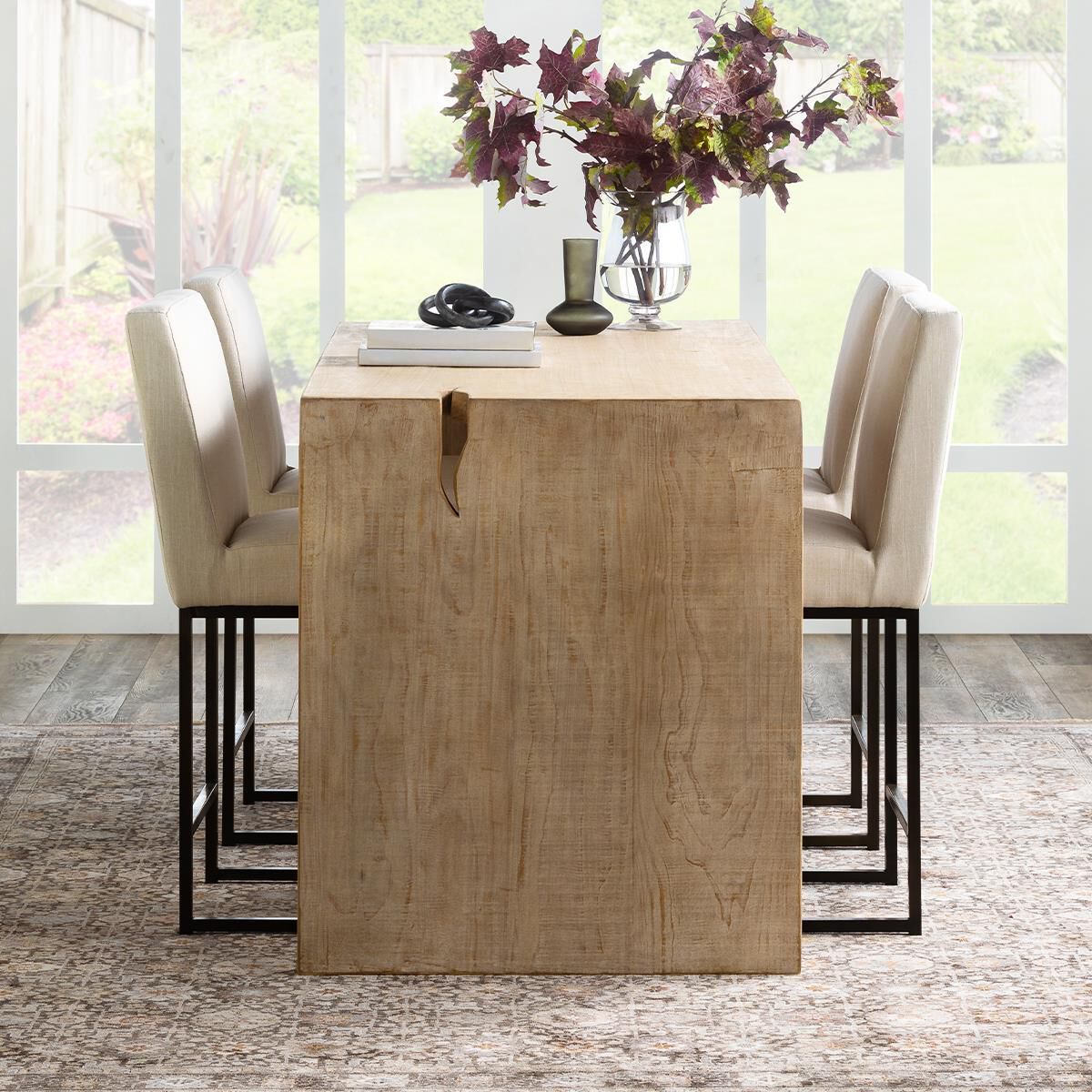 Blue Sun Designs Mayes Counter Stool in White Linen and Antique