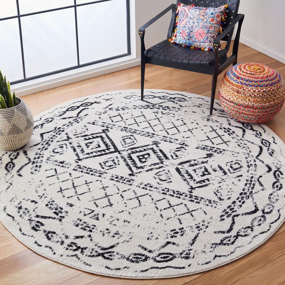 Safavieh Tulum 6&#39;7&quot; Round Black Area Rug, , large
