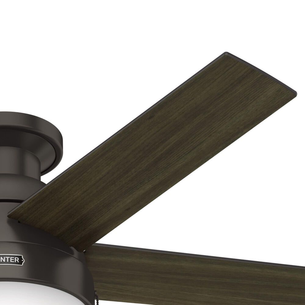 Hunter Anslee Low Profile 46&quot; Ceiling Fan with LED Lights in Premier Bronze, , large