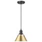 Golden Lighting Orwell 1-Light Small Pendant with Brushed Champagne Bronze Shade in Matte Black, , large