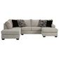 Ashley Megginson 3-Piece Right Facing U-Shaped Sectional with Sofa Chaise and Storage Ottoman in Storm, , large