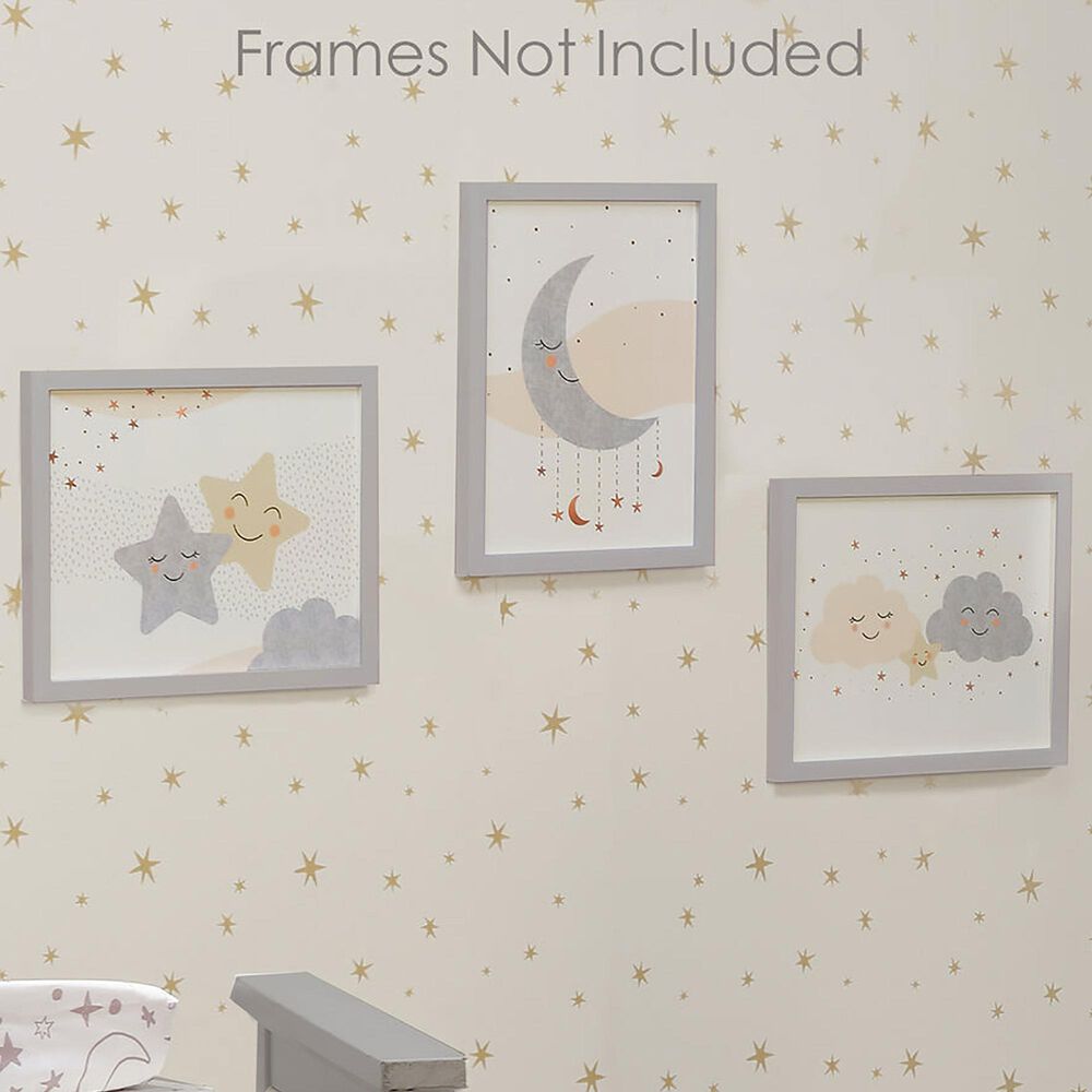 Lambs and Ivy Goodnight Moon 11&quot; x 14&quot; Unframed Nursery/Child Wall Art in White, Gray and Tan &#40;Set of 3&#41;, , large