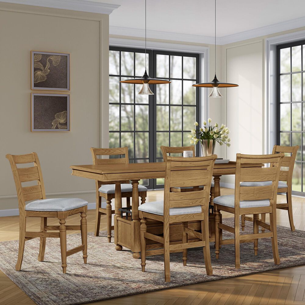 Sterling Timber Bellamy Lane 7-Piece Counter Height Dining Set in Caramel, , large