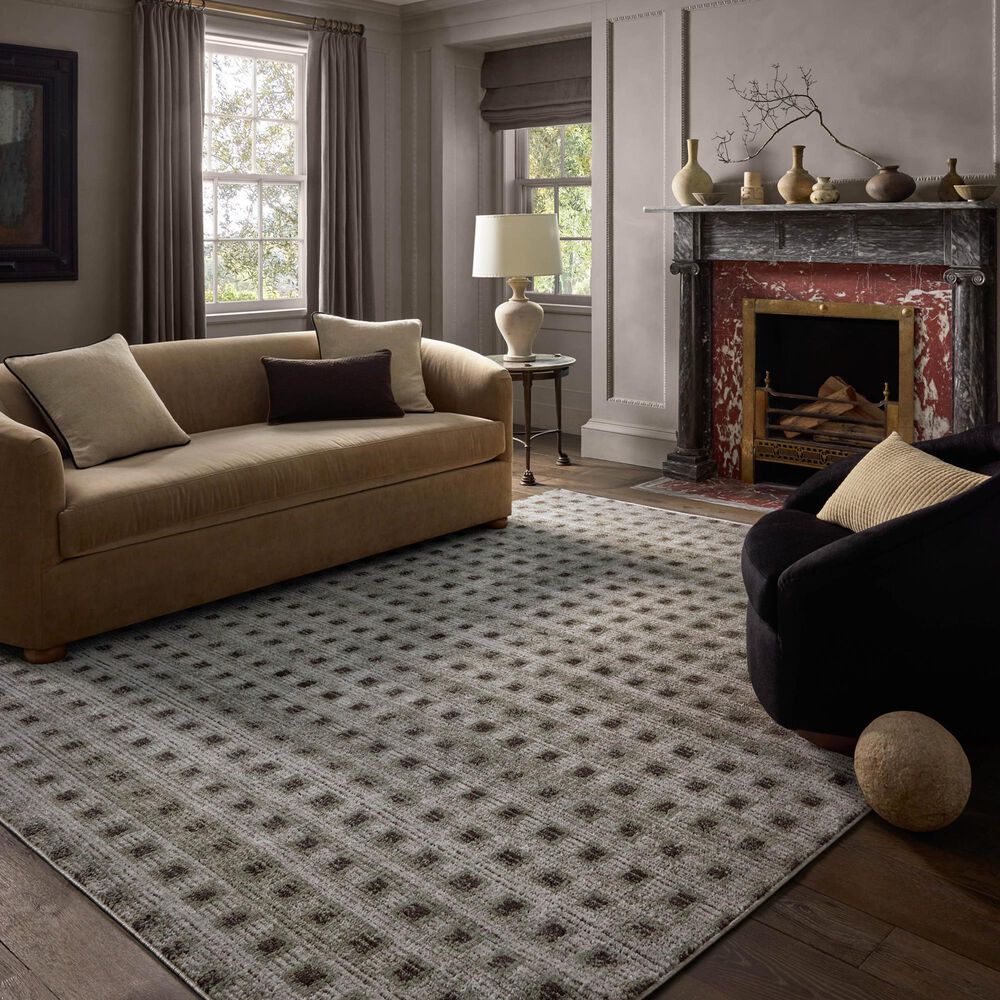 Loloi Bleecker Silver and Charcoal 9&#39;2&quot; x 13&#39; Area Rug, , large