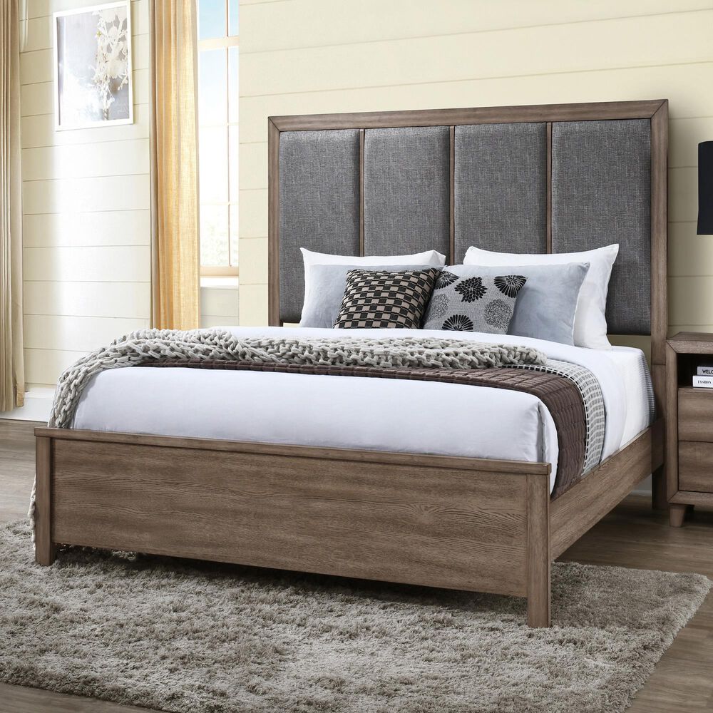 New Heritage Design Harrisburg 3-Piece Queen Bedroom Set in Walnut Brown with LED Lighting, , large