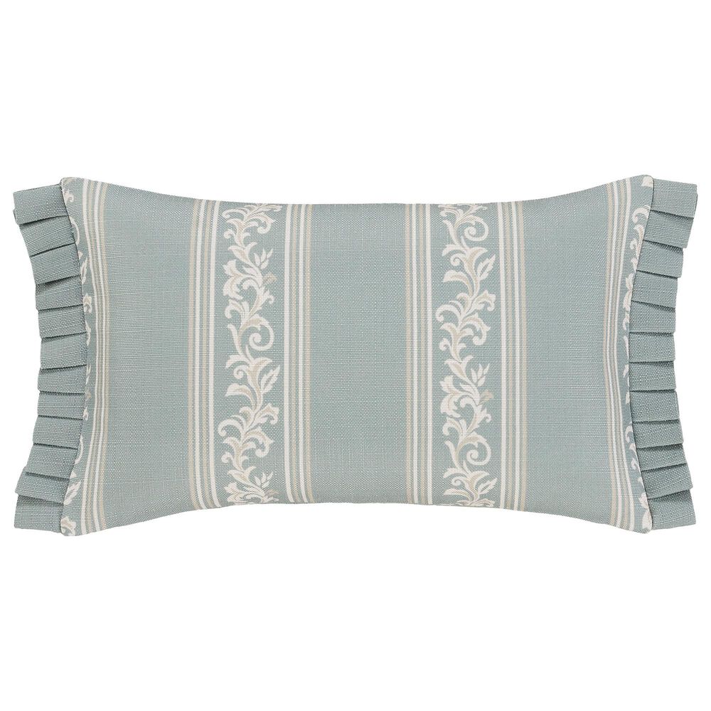 J. Queen New York Tranquility 12" x 20" Lumbar Pillow in Aqua, Cream and Gold, , large