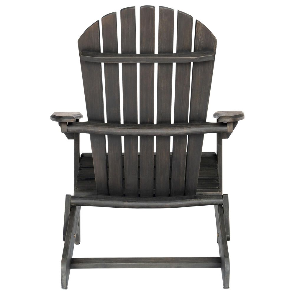 Hearth and Haven Malibu Outdoor Folding Adirondack Chair with Slatted Seating in Dark Gray, , large