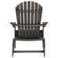 Hearth and Haven Malibu Outdoor Folding Adirondack Chair with Slatted Seating in Dark Gray, , large