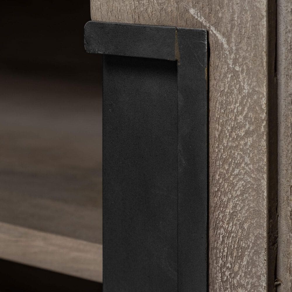 Mercana Braxton II 3-Tier Shelving Unit in Light Brown and Matte Black, , large