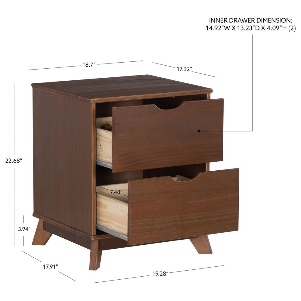 Linon Home Decor Polly 2-Drawer Nightstand in Walnut, , large