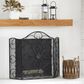 Maple and Jade 49" x 36" Fireplace Screen in Black, , large