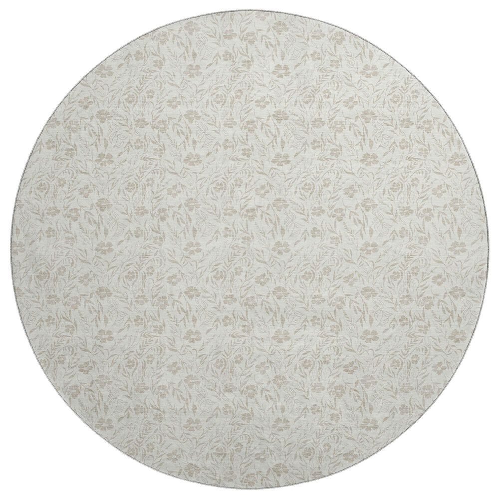 Dalyn Rug Company Soft Essentials Floral Linen 8" Round Indoor/Outdoor Area Rug, , large