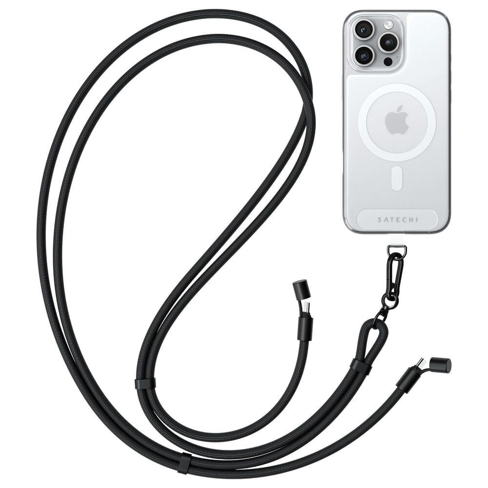 Satechi Onthego Crossbody USB-C Lanyard Cable in Black, , large